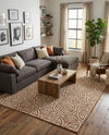 Savannah Threads Collection Area Rug -  Thar Rectangle Light Brown and Ivory  lifestyle 41