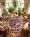 Venetian Tapestry Collection Area Rug -  Burano Round Multi  lifestyle 52