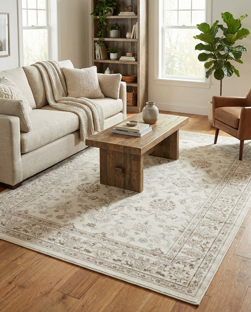 Savannah Elegance Collection Area Rug - Augusta (Ivory) Rectangle Ivory  lifestyle 6