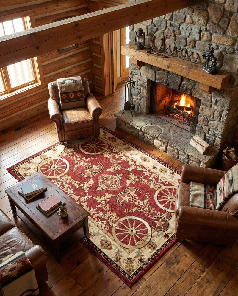 Frontier Trails Collection Area Rug -  Onyx Rectangle Red  lifestyle 14