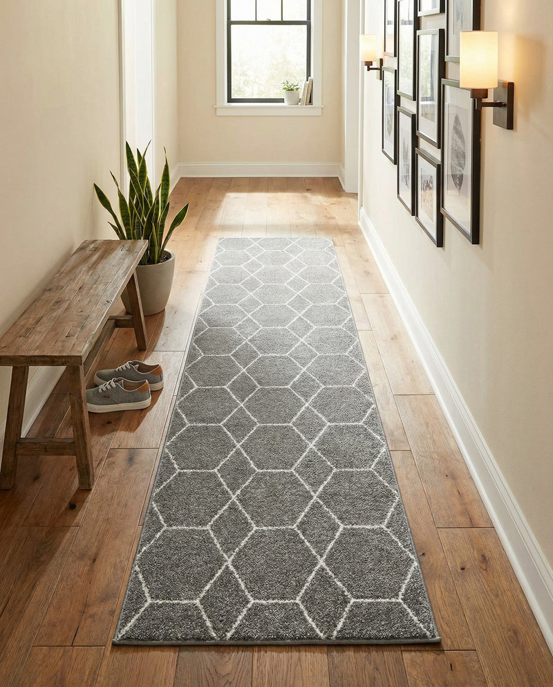 Trellis Mosaic Collection Area Rug - Arborville (Light Gray) Runner Light Gray  lifestyle 80
