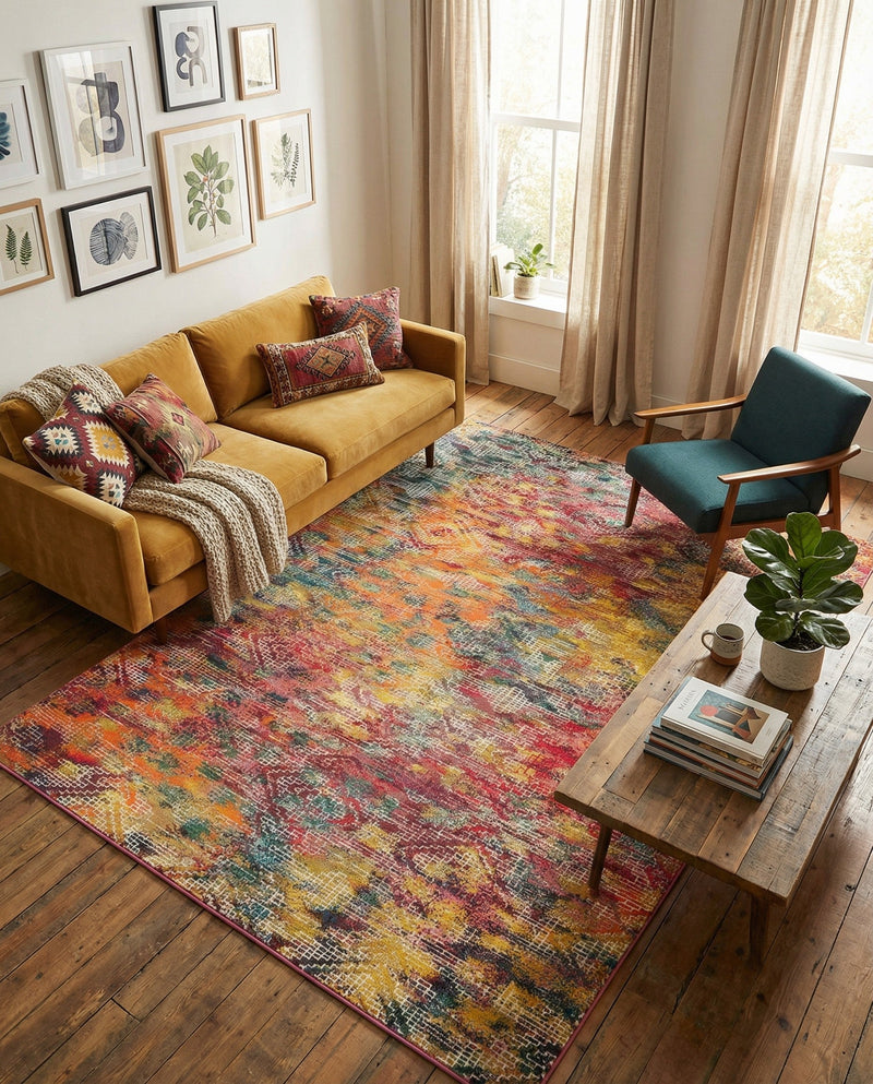 Colorburst Oasis Collection Area Rug -  Azura Rectangle Multi  lifestyle 8