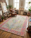 Savannah Threads Collection Area Rug - Charleston Rectangle Ivory Pink  lifestyle 32