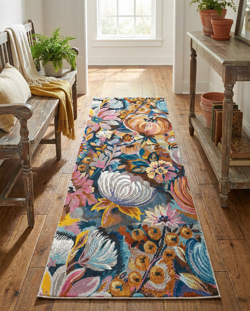 Meadow Breeze Collection Area Rug -  Daffodil Runner Multi  lifestyle 51