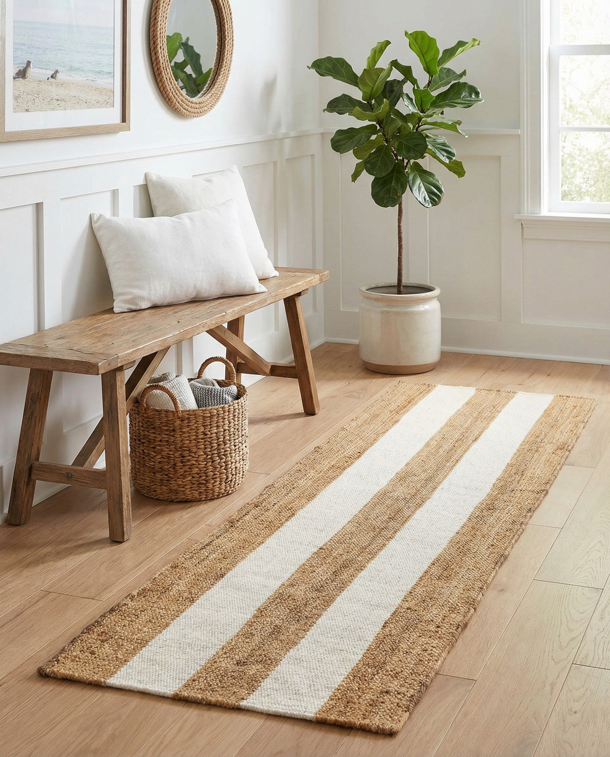 Martha's Vineyard Blueprints Collection Area Rug - Edgartown Runner Tan Sand  lifestyle 167
