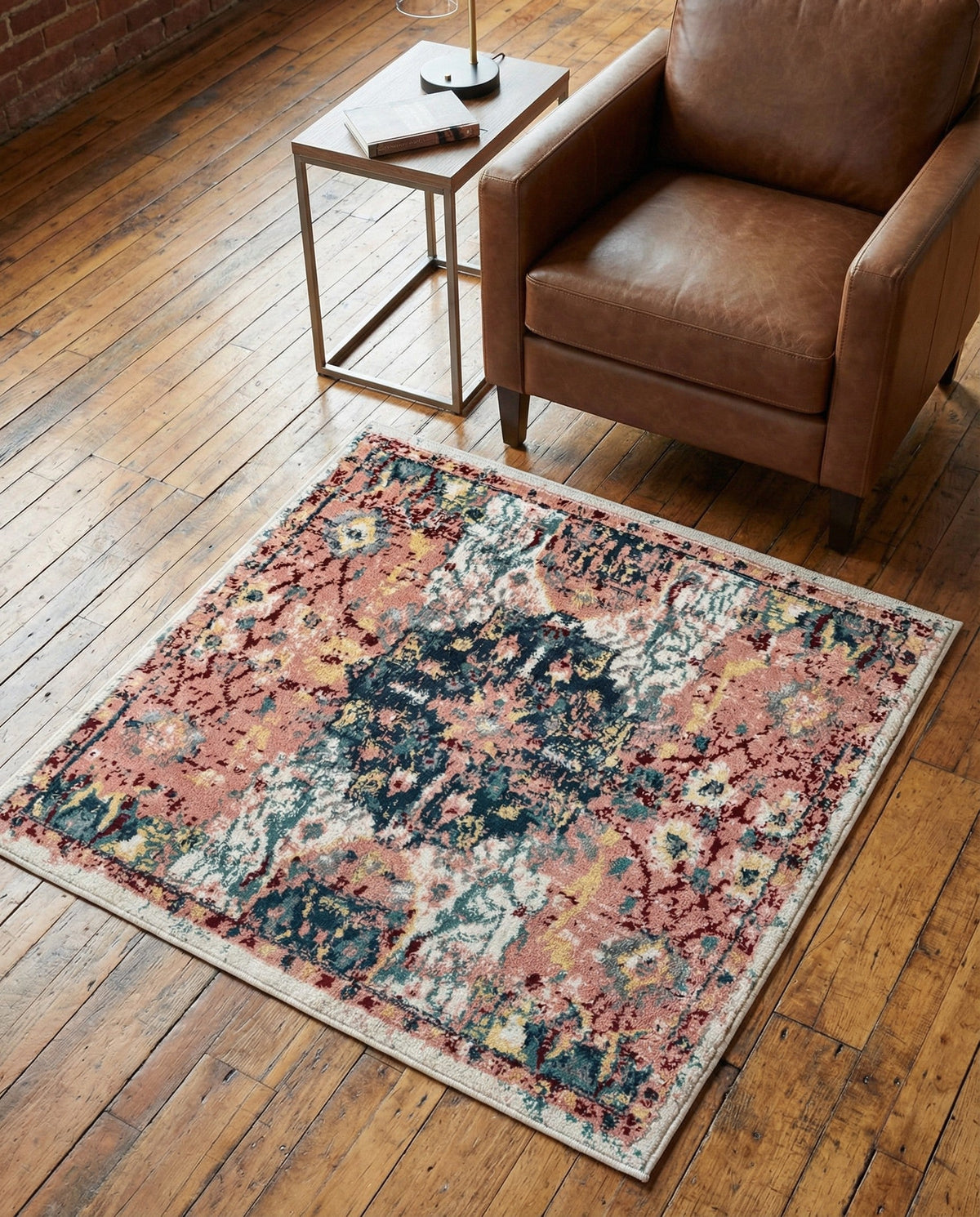 Savannah Elegance Collection Area Rug -  Azalea Square Pink  lifestyle 142