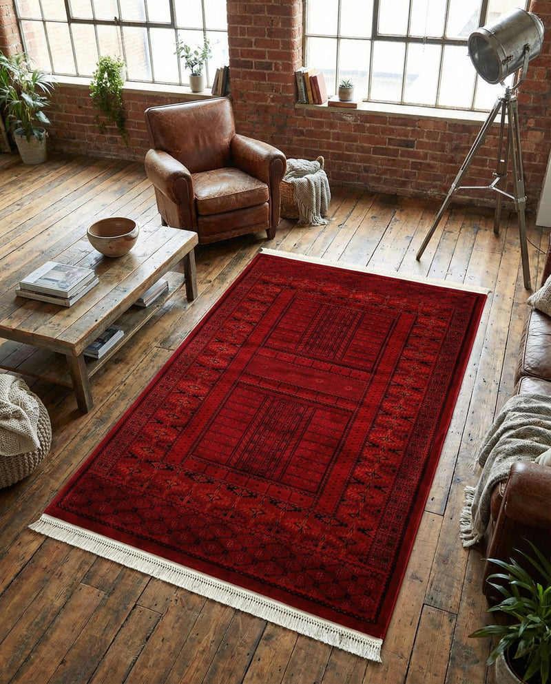 Samarkand Elegance Collection Area Rug -  Ark Rectangle Red  lifestyle 12