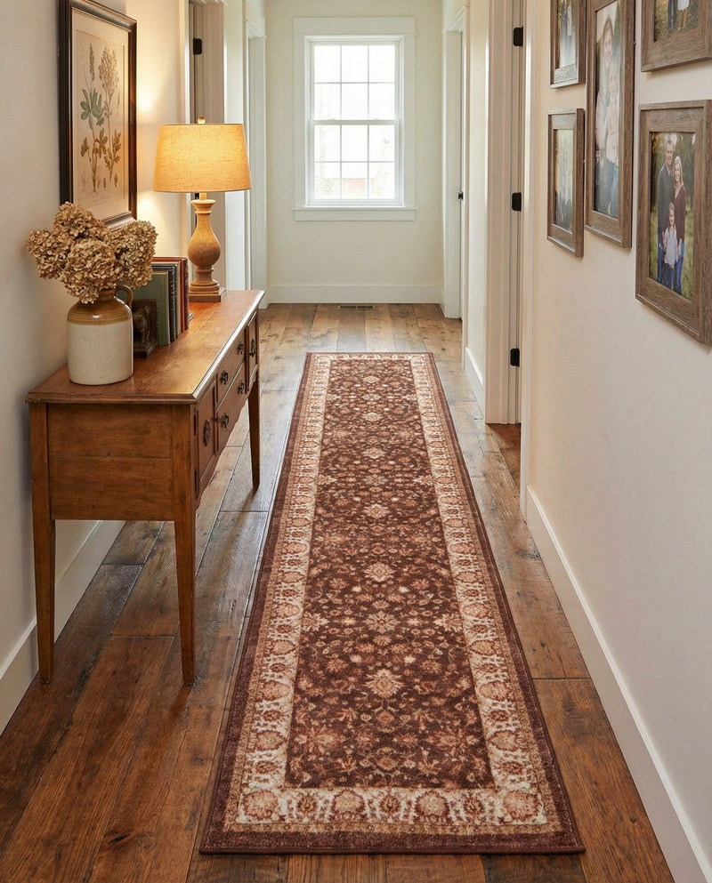 Casablanca Tapestry Collection Area Rug -  Marrakech (Coffee Brown) Runner Coffee Brown  lifestyle 49