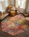 Colorburst Oasis Collection Area Rug -  Azura Octagon Multi  lifestyle 57