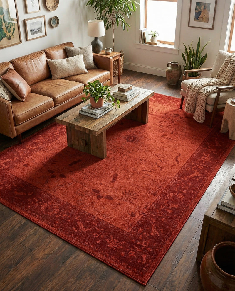 Horizon Collection Area Rug -  Apex (Rust Red) Rectangle Rust Red  lifestyle 25