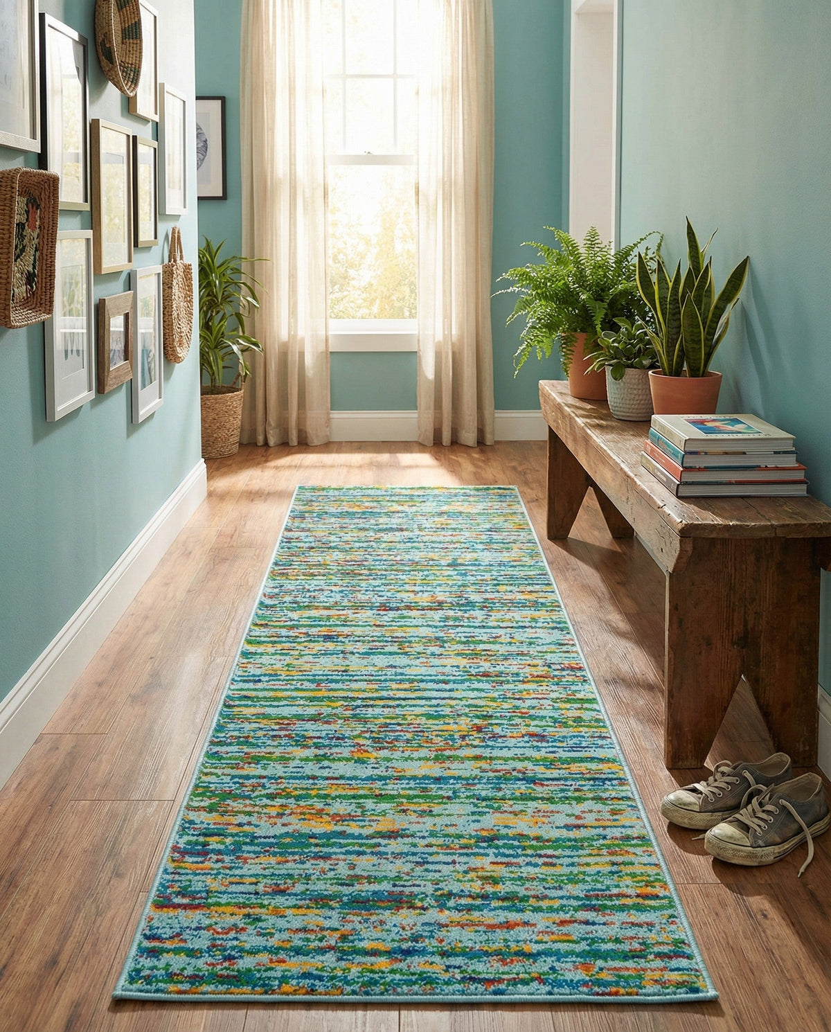 Caribbean Cove Collection Area Rug -  Lucia Runner Aqua  lifestyle 66