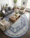 Savannah Series Collection Area Rug - Charleston (French Blue) Oval French Blue  lifestyle 44