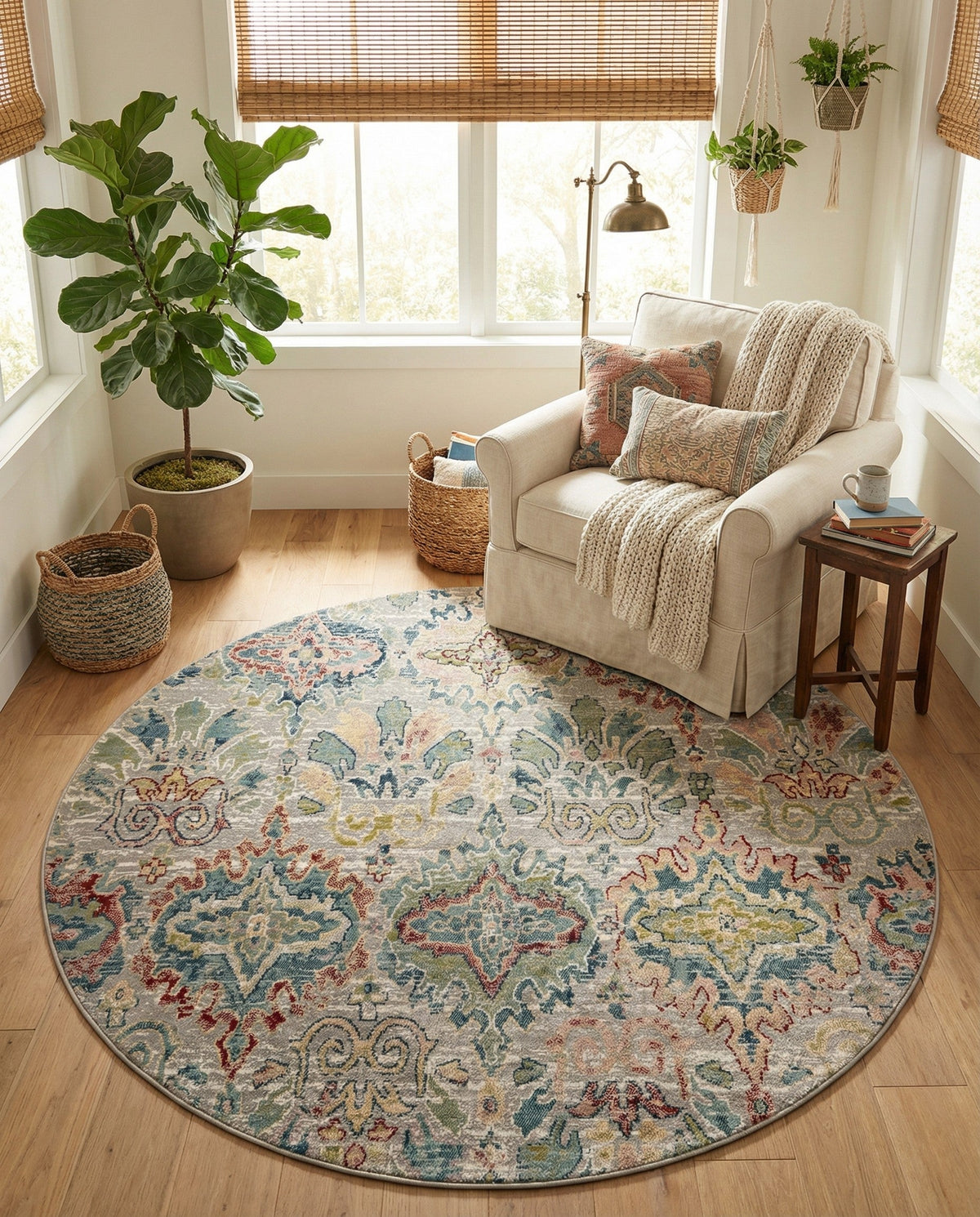 Savannah Elegance Collection Area Rug -  Forsyth Round Multi  lifestyle 167
