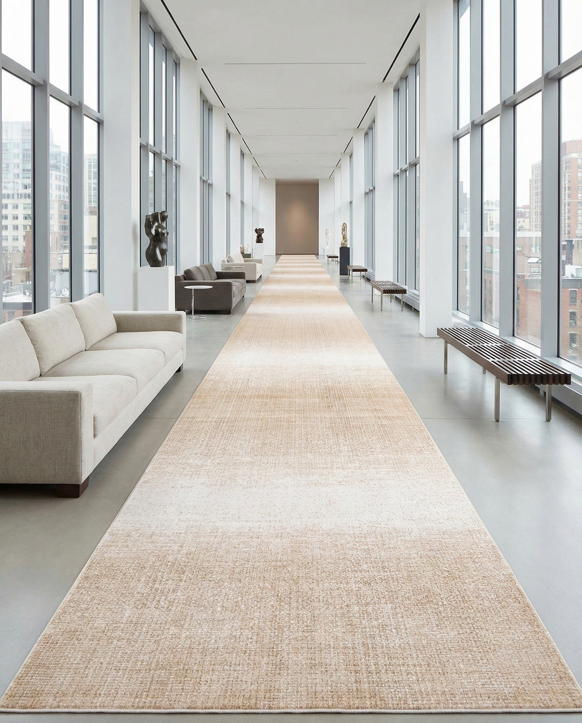 Jewel Oasis Collection Area Rug - Sapphire (Ivory) Runner Ivory  lifestyle 158