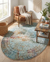 Caribbean Breeze Collection Area Rug -  Yucatan Oval Multi  lifestyle 48