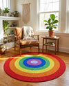 Sunset Isle Wool Braids Collection Area Rug - Paradise Round Multi  lifestyle 61