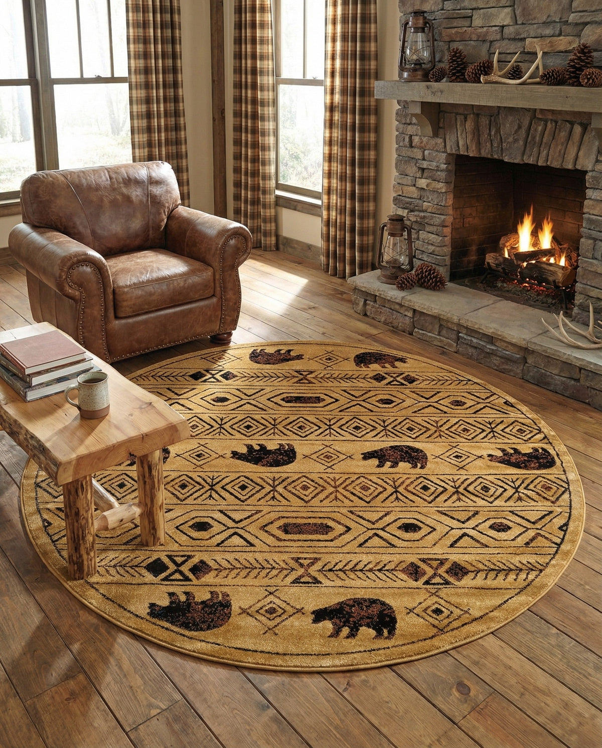 Frontier Trails Collection Area Rug -  Sedona Round Cedar  lifestyle 141