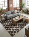 Lattice Gardens Collection Area Rug -  Bloomfield (Chocolate Brown) Rectangle Chocolate Brown  lifestyle 16