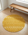 Garden Lattice Charm Collection Area Rug -  Pergola (Yellow) Round Yellow  lifestyle 52
