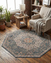 Coastal Haven Collection Area Rug - Seabreeze (Blue) Octagon Blue  lifestyle 52