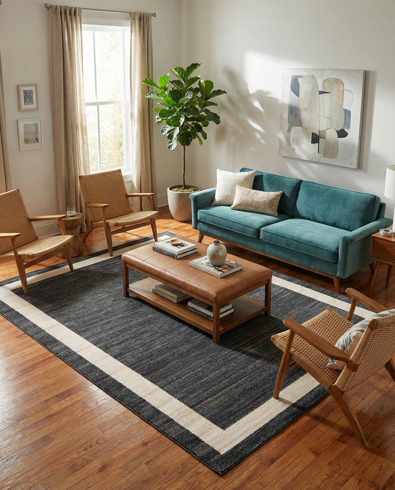 Studio Haven Collection Area Rug -  Alcove (Black) Rectangle Black  lifestyle 12