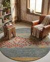 Zagros Oasis Collection Area Rug -  Kermanshah Round Blue  lifestyle 64