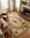 Versailles Elegance Collection Area Rug -  Louveciennes (Green) Rectangle Green  lifestyle 8
