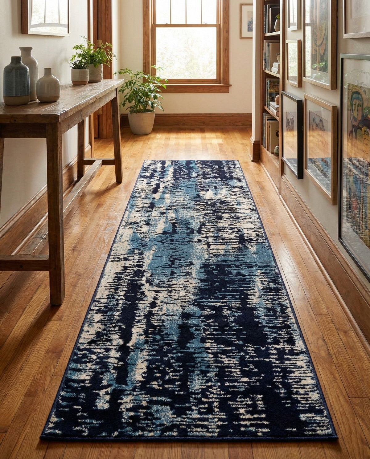 Coastal Haven Collection Area Rug -  Pelican Runner Navy Blue  lifestyle 110