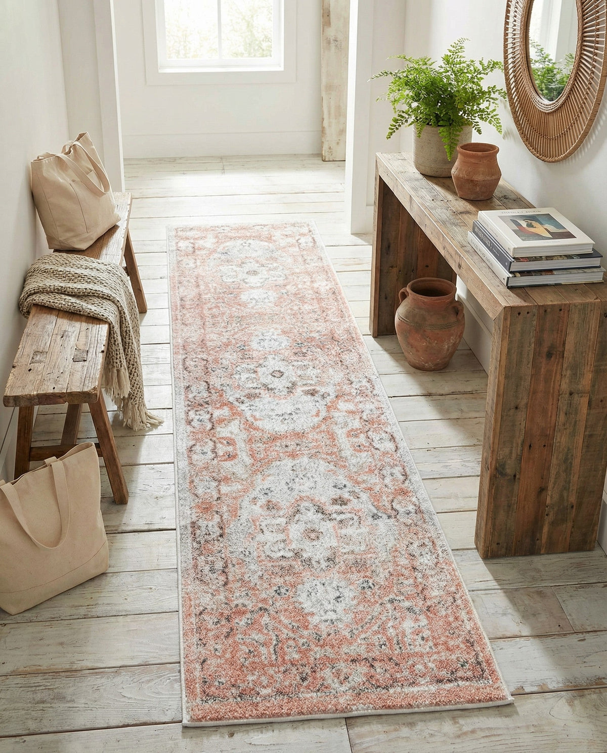 Parisian Elegance Collection Area Rug - Versailles (Rose Pink) Runner Rose Pink  lifestyle 109