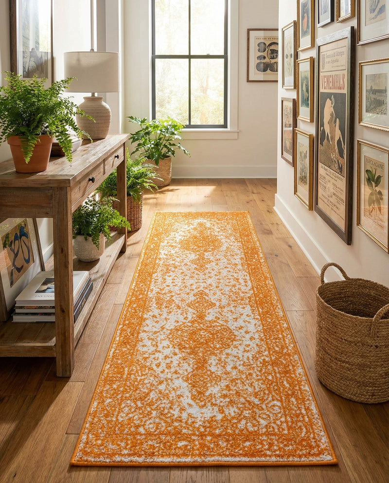 Dover Terrace Collection Area Rug - Marina (Orange) Runner Orange  lifestyle 72