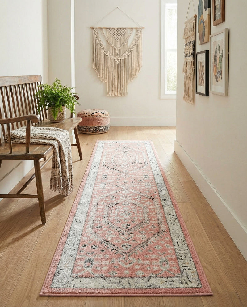 Adriana Terrace Collection Area Rug - Capri (Rose) Runner Rose  lifestyle 60