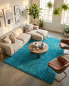 Plush Oasis Collection Area Rug - Serenity (Turquoise) Rectangle Turquoise  lifestyle 24