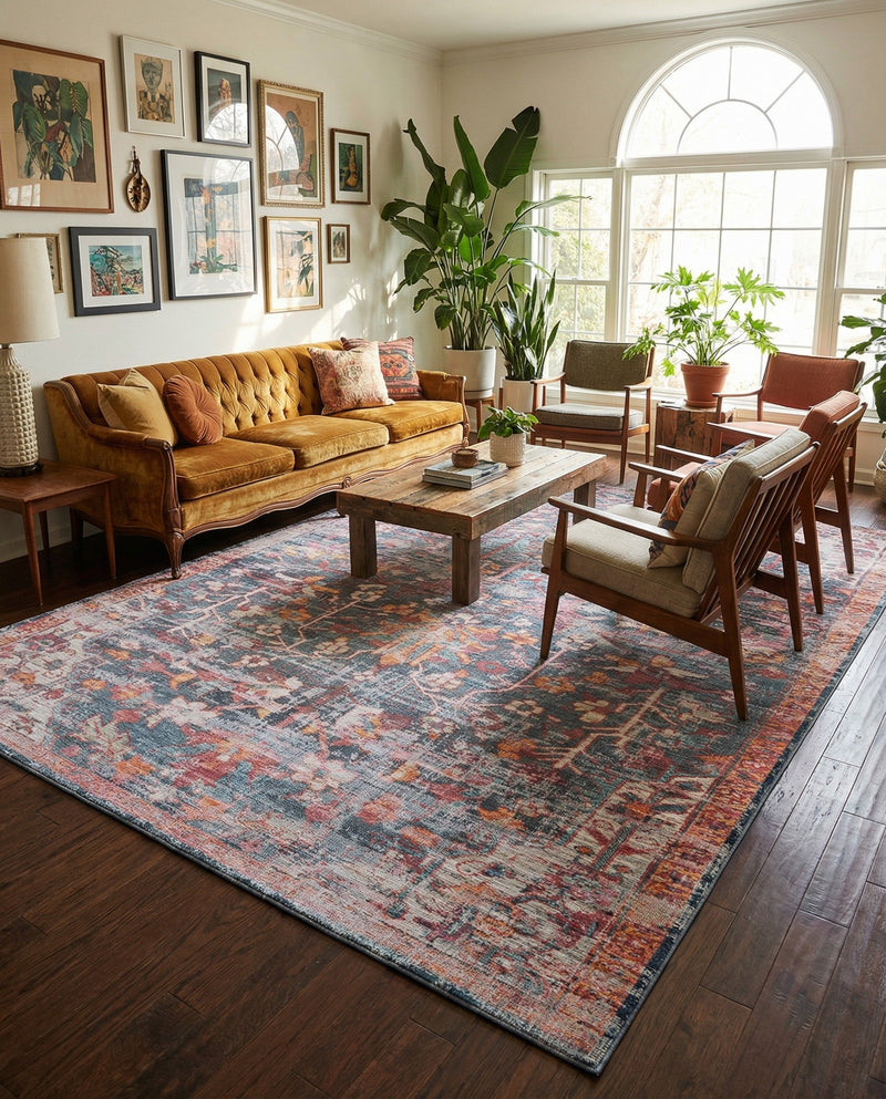 Zahara Oasis Collection Area Rug -  Nador Rectangle Navy Blue  lifestyle 7