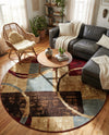 Bistro Lounge Collection Area Rug -  Ristretto Round Multi  lifestyle 51