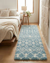 Berber Lattice Shag Collection Area Rug - Atlas (Light Blue) Runner Light Blue  lifestyle 61