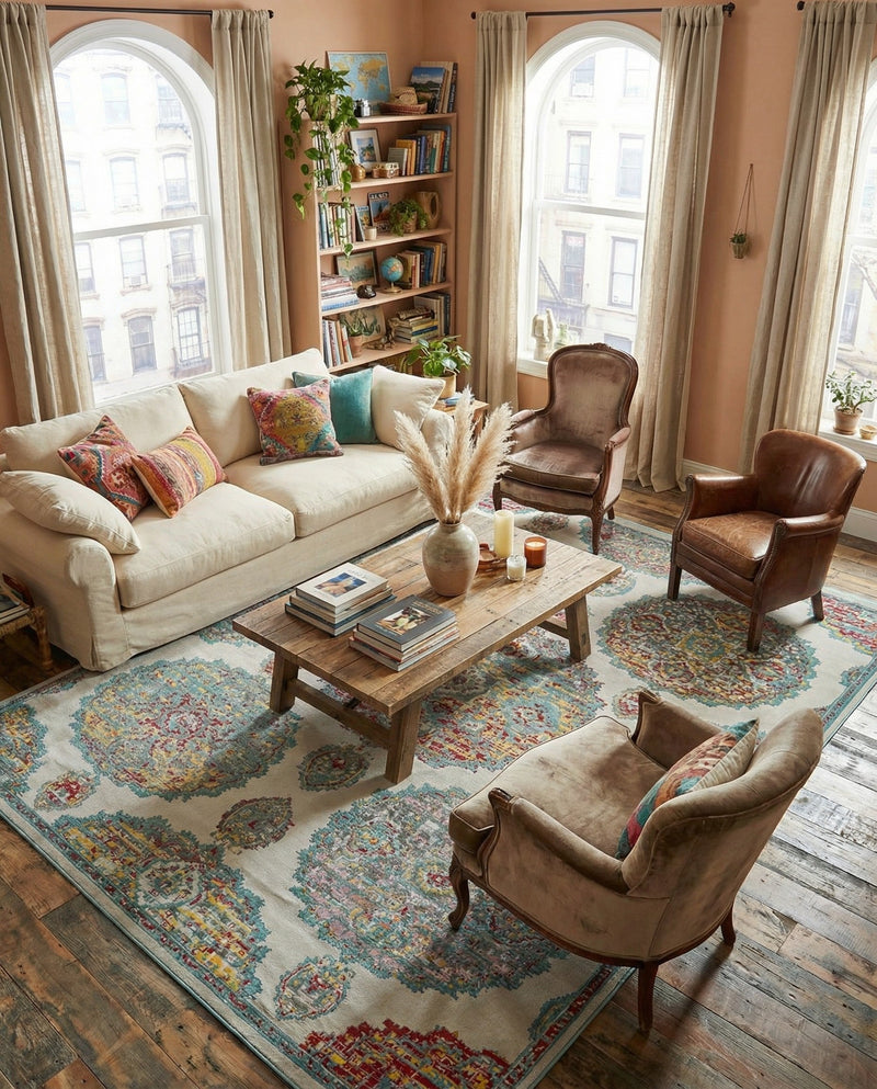 Arcadia Rugs Collection Area Rug -  Atlantis (Cream) Rectangle Cream  lifestyle 4