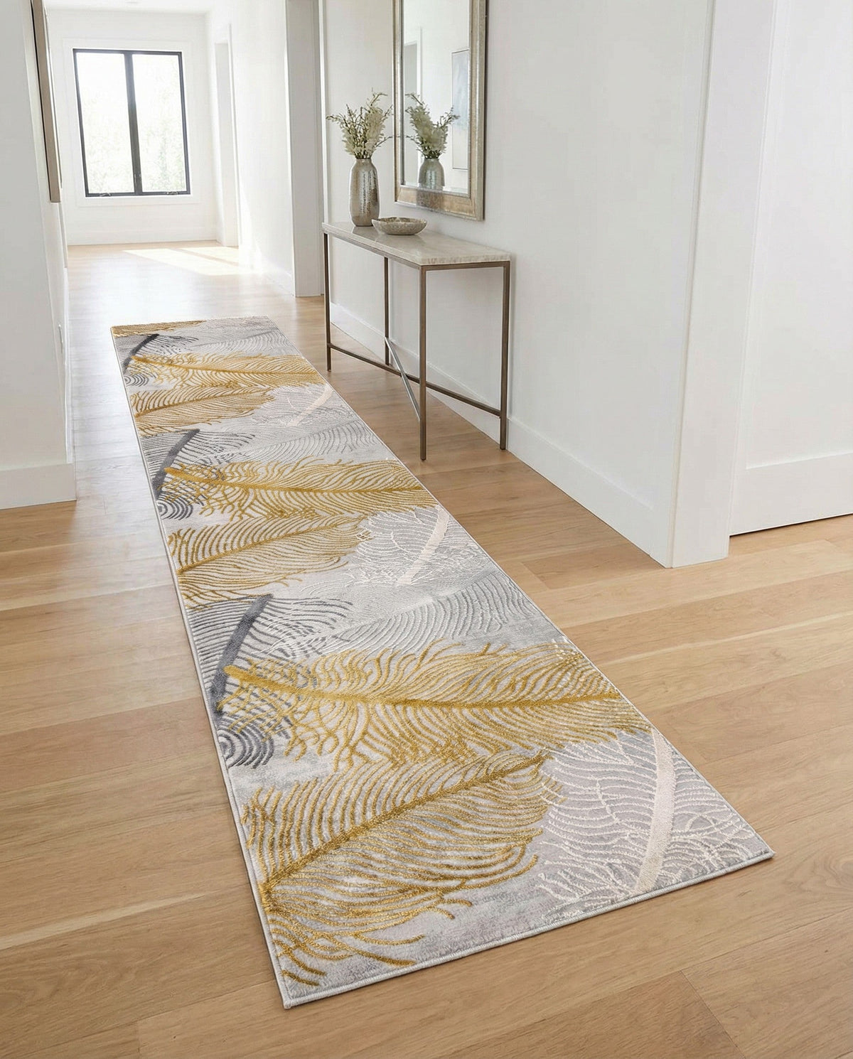 Bloomsbury Elegance Collection Area Rug -  Westminster Runner Yellow Gray  lifestyle 168