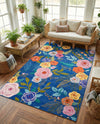 Meadow Breeze Collection Area Rug -  Petal Rectangle Blue  lifestyle 21