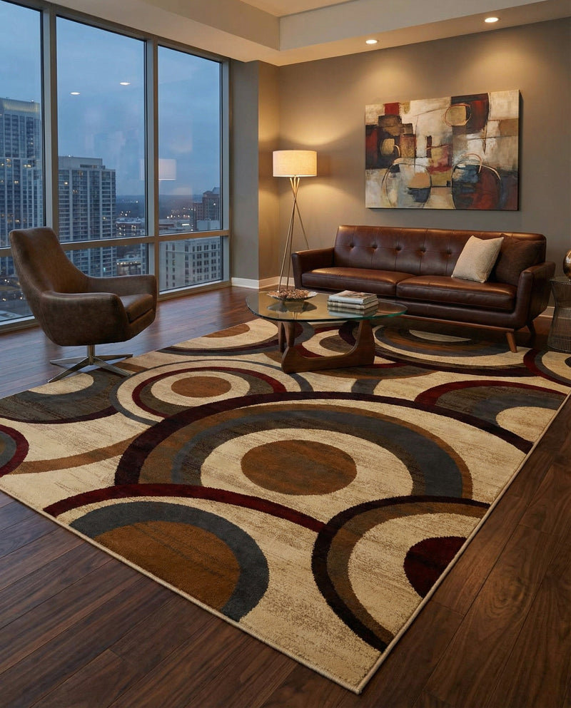 Bistro Lounge Collection Area Rug -  Macchiato Rectangle Beige  lifestyle 15