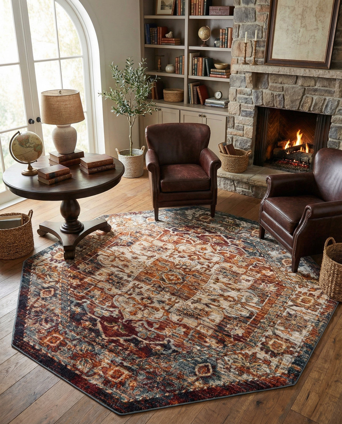 Savannah Soiree Collection Area Rug -  Everglade (Multi) Octagon Multi  lifestyle 74