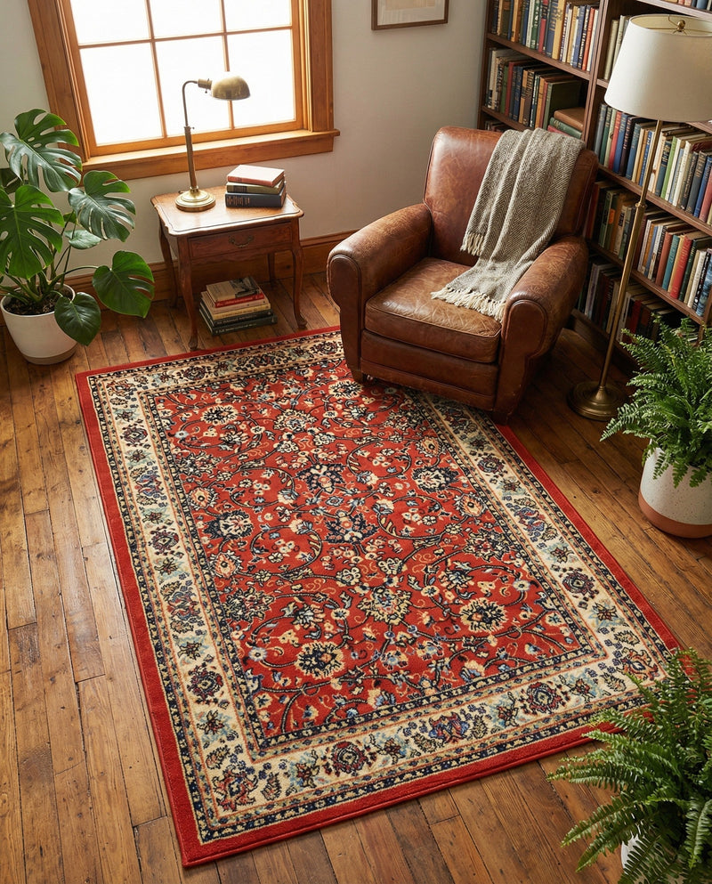 Isfahan Elegance Collection Area Rug - Naghsh-e Jahan (Terracotta) Rectangle Terracotta  lifestyle 27