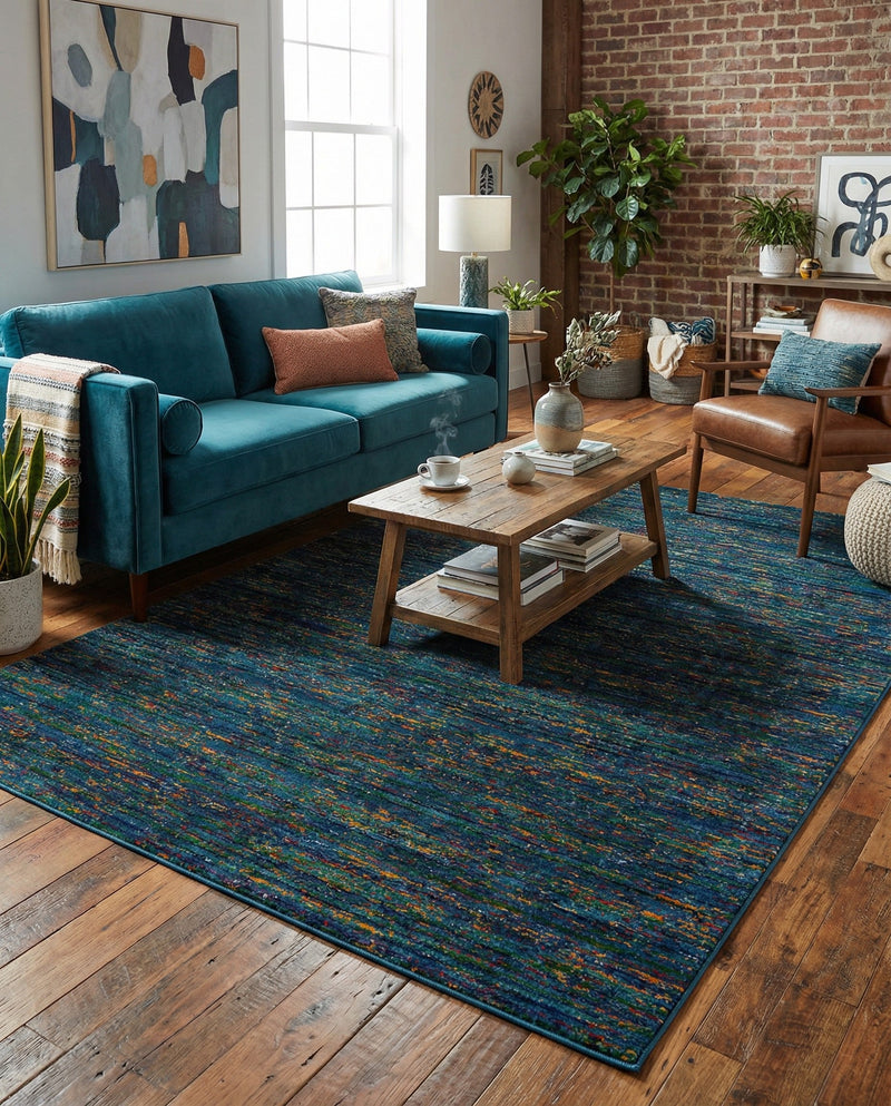 Caribbean Cove Collection Area Rug -  Lucia Rectangle Navy Blue  lifestyle 39