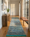 Caribbean Breeze Collection Area Rug -  Martinique Runner Turquoise  lifestyle 48