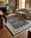 Persian Elegance Collection Area Rug -  Kerman (Navy Blue) Rectangle Navy Blue  lifestyle 10
