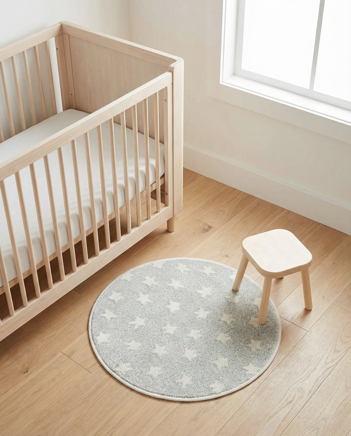 Wonder Tykes Collection Area Rug -  Mosaic Round Cloud Gray  lifestyle 183