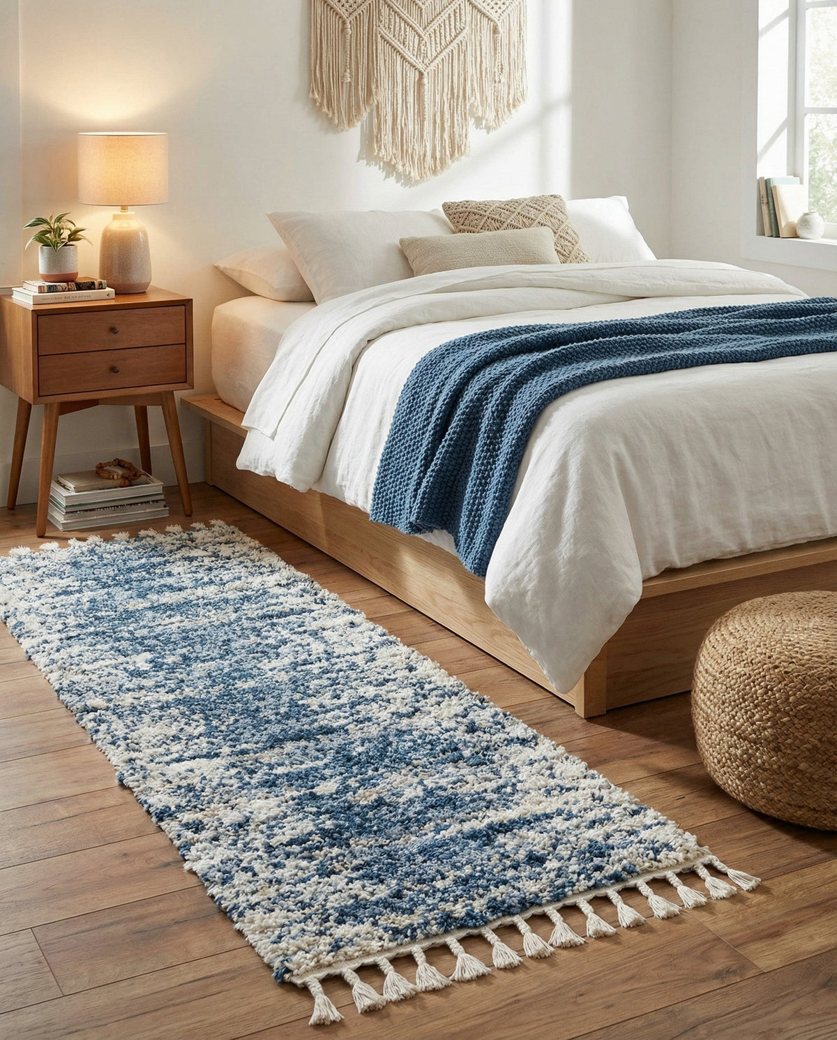 Tranquil Tides Shag Collection Area Rug -  Azure Runner Blue  lifestyle 163