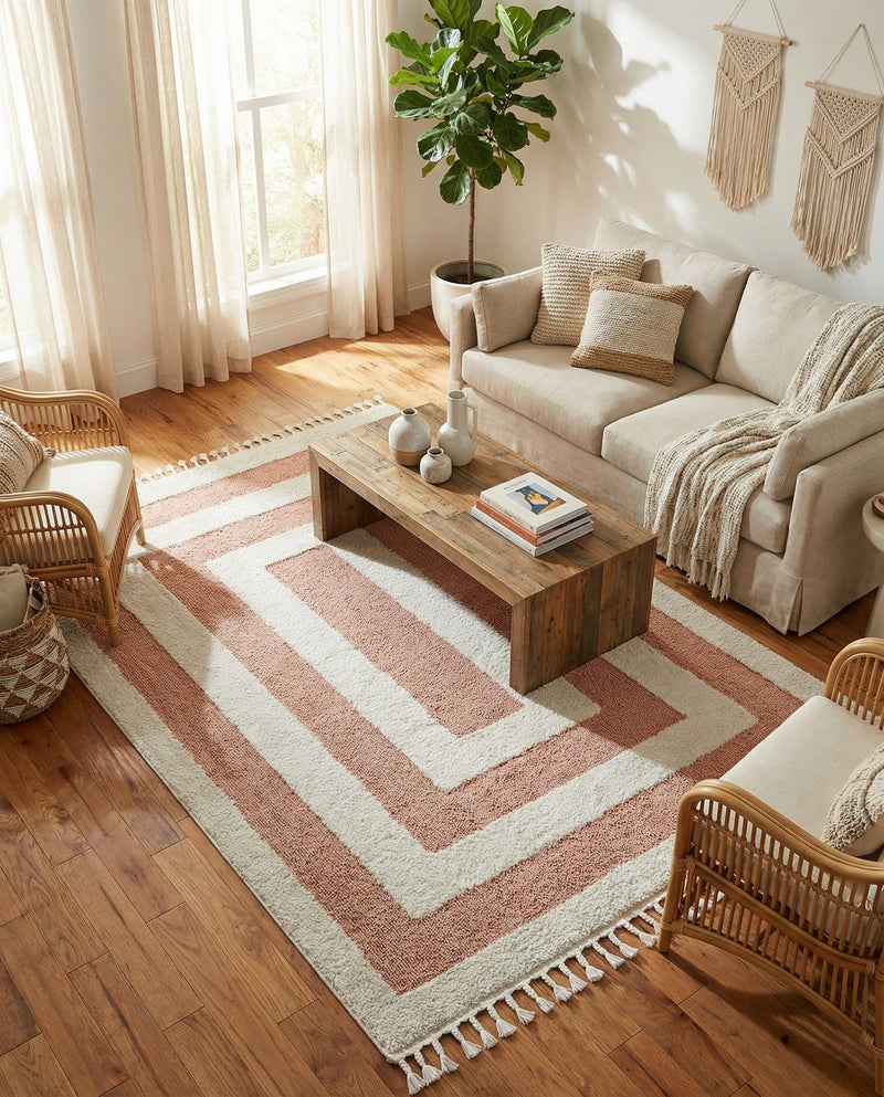 Sahara Chic Collection Area Rug -  Casablanca Rectangle Pink  lifestyle 52