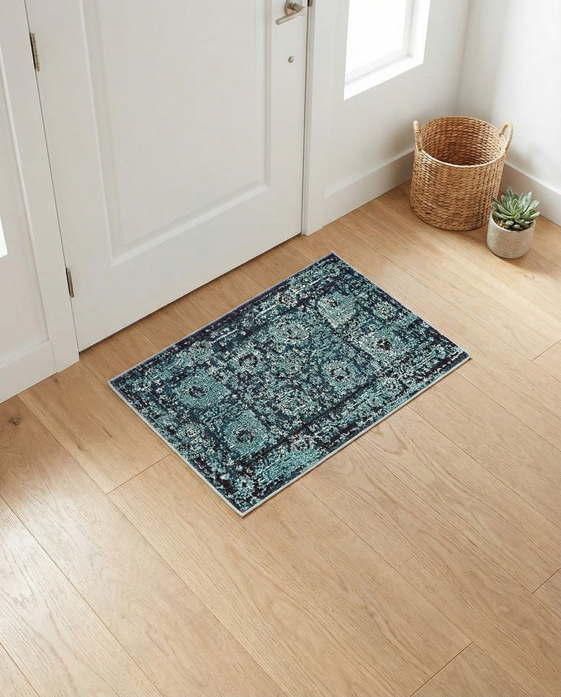 Chateau Elegance Collection Area Rug -  Louvre Rectangle Blue  lifestyle 30