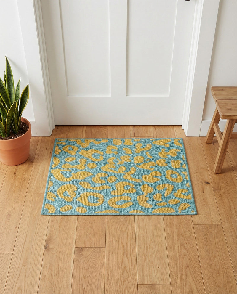 Savannah Escape Collection Area Rug -  Amazon (Blue Yellow) Rectangle Blue Yellow  lifestyle 8