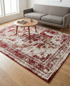 Riviera Elegance Collection Area Rug -  Menton (Burgundy) Rectangle Burgundy  lifestyle 19